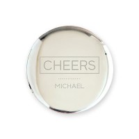 Engraved Collapsible Silver Shot Glass - Cheers Etching