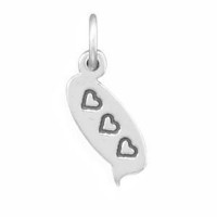 3 Hearts Text Message Charm