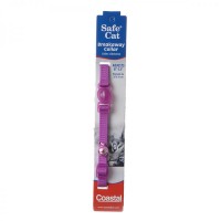 Coastal Pet Safe Cat Nylon Adjustable Breakaway Collar - Orchid - 8 in. - 12 in. Neck - 4 Pieces