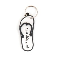 Mini Flip Flop Just Married Key Chains - 2 Pieces