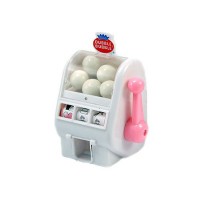 White And Bubble Gum Pink Mini Slot Machine Favor - 6 Pieces