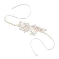 Embroidered Applique Bridal Garter - Ivory