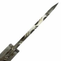 TheBoneEdge 7 in. Damascus Steel Knife Fixed Blade FullTang Black Horn Handle