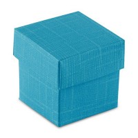 10 Oasis Blue Square Favor Box With Lid
