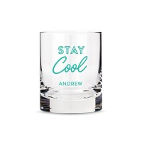 Personalized Whiskey Glass - Stay Cool Print