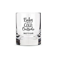 Personalized Whiskey Glasses With Baby It's Cold Outside Printing