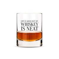 Personalized Whiskey Glasses With Whiskey Is Neat Print