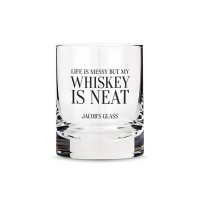Personalized Whiskey Glasses With Whiskey Is Neat Print