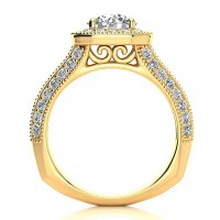 Angela Moissanite Ring - Yellow Gold