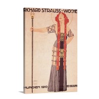 Art Nouveau Poster For Richard Strauss Woche Munchen By Ludwig Hohlwein 1910 Wall Art - Canvas - Gallery Wrap