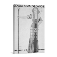 Art Nouveau Poster For Richard Strauss Woche Munchen By Ludwig Hohlwein 1910 Wall Art - Canvas - Gallery Wrap