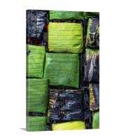 Banana Leaf Parcels Filled With Fish On A Barbecue Wall Art - Canvas - Gallery Wrap