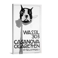 Casanova Cigarette Boston Terrier Vintage Poster Wall Art - Canvas - Gallery Wrap