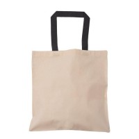 Cotton Tote With Colored Handles