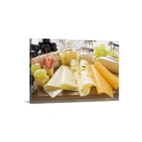Cheese Platter With Grapes And Crackers Wall Art - Canvas - Gallery Wrap