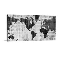 Crate World Map Neutral Wall Art - Canvas - Gallery Wrap