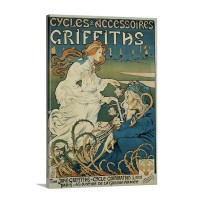 Cycles Et Accessoires Griffiths Poster By Henri Thiriet Wall Art - Canvas - Gallery Wrap