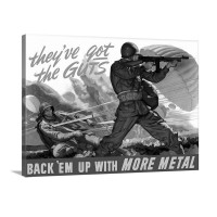 Digitally Restored Vector War Propaganda Poster They've Got The Guts Wall Art - Canvas - Gallery Wrap