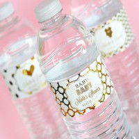 Personalized Metallic Foil Water Bottle Labels - Baby - 24 Pieces