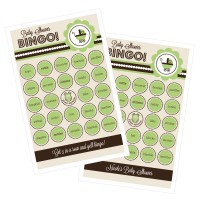 Green Baby Shower Bingo - Set of 16