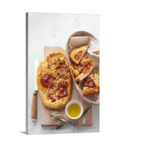 Focaccia Al Salame Unleavened Bread With Pepper Sausage Italy Wall Art - Canvas - Gallery Wrap