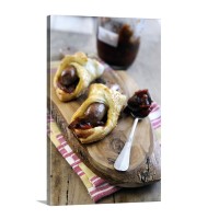 Italian Sausage With Sweet Pepper Relish In Puff Pastry Rolls Topped With Sesame Seeds Wall Art - Canvas - Gallery Wrap