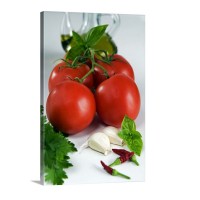 Italy Food Ingredients For Tomato Sauce Traditional Wall Art - Canvas - Gallery Wrap