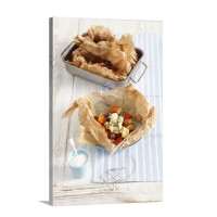 Kleftiko With Pork Vegetables And Ewe's Cheese Wrapped In Baking Parchment Wall Art - Canvas - Gallery Wrap