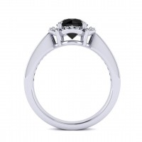 Luna Black Diamond Ring - White Gold