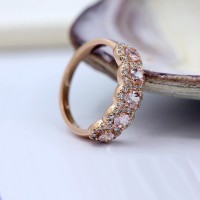 Morganite Rose Gold Wedding Ring