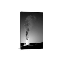 Old Faithful Geyser Erupting At Sunset Wall Art - Canvas - Gallery Wrap