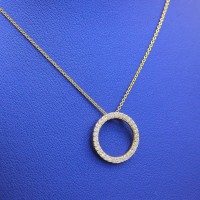 0.20CTW Petite Diamond Circle Necklace