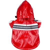 Reflecta-Glow Reflective Waterproof Adjustable pvc Pet Raincoat - Red