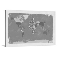 Retro Political Map Of The World Wall Art - Canvas - Gallery Wrap