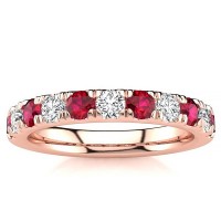 3.2MM Ruby Diamond Ring - Rose Gold