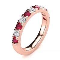 3.2MM Ruby Diamond Ring - Rose Gold
