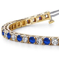 Sapphire And Diamond Bracelet - Yellow Gold