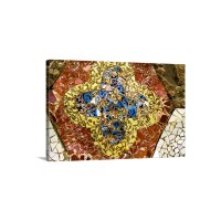 Spain Barcelona Gracia Park Guell Trencadis Mosaic Designs Wall Art - Canvas - Gallery Wrap