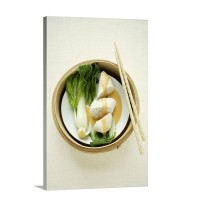 Steamed Chicken Breast With Pak Choi In A Steamer Basket Wall Art - Canvas - Gallery Wrap