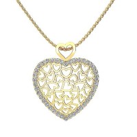 Suzie Diamond Heart Pendant - Yellow Gold