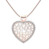 Suzie Diamond Heart Pendant - Rose Gold