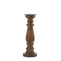 Tall Antique Style Wooden Candle Holder