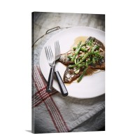 Trout Almandine With French Haricot Vert Green Beans Wall Art - Canvas - Gallery Wrap