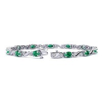 Twist Emerald Bracelet - White Gold