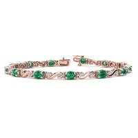 Twist Emerald Bracelet - Rose Gold