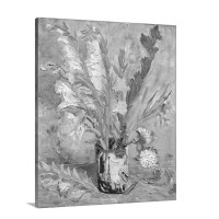 Vase With Gladioli And China Asters By Vincent Van Gogh Wall Art - Canvas - Gallery Wrap