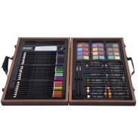 80 - Piece Art Set Drawing Accessories With Wood Case