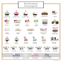 Personalized Birthday Cupcake Wrappers and Cupcake Toppers - Set of 24