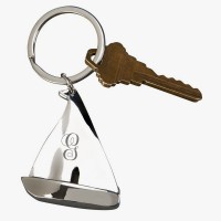 Custom Initial Sailboat Shaped Keychain