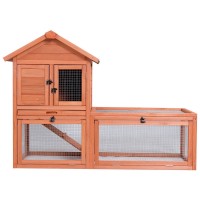 Outdoor Wooden Rabbit Bunny Chicken Coops Cages with Tray
